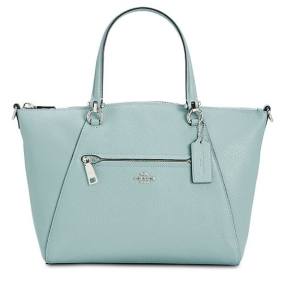 Coach Handbags - NWT Pebbled Leather Satchel Tiffany Blue